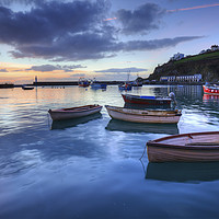 Buy canvas prints of Mevagissey Outer Harbour at Sunrise by Andrew Ray