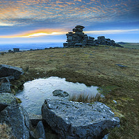 Buy canvas prints of Great Staple Tor Sunset by Andrew Ray