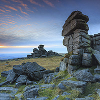 Buy canvas prints of Sunset at Great Staple Tor by Andrew Ray