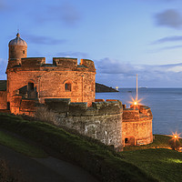 Buy canvas prints of St Mawes Castle at Twilight by Andrew Ray