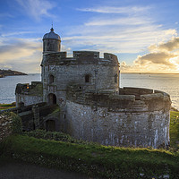 Buy canvas prints of Setting Sun at St Mawes Castle  by Andrew Ray