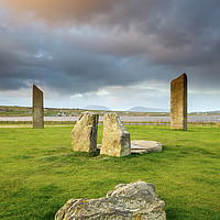 Buy canvas prints of Storm Clouds at Sunrise (Stones of Stenness) by Andrew Ray