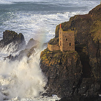 Buy canvas prints of Rough Sea at Botallack by Andrew Ray