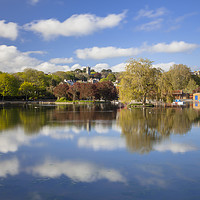 Buy canvas prints of Helston Boating Lake Reflections by Andrew Ray