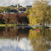 Buy canvas prints of Reflections at Helston Boating Lake by Andrew Ray by Andrew Ray