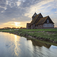 Buy canvas prints of Setting Sun at Fairfield Church by Andrew Ray