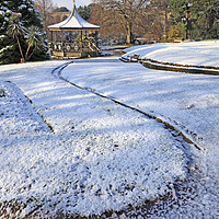 Buy canvas prints of Victoria Gardens in the Snow (Truro) by Andrew Ray