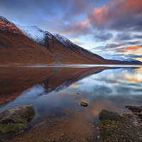 Buy canvas prints of Reflections at sunset (Loch Etive) by Andrew Ray