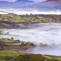 Buy canvas prints of Mist in the Usk Valley by Andrew Ray