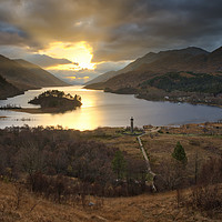 Buy canvas prints of Setting sun over Loch Sheil by Andrew Ray