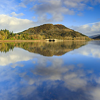 Buy canvas prints of Dun na Cuaiche reflections (Inveraray). by Andrew Ray