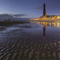 Buy canvas prints of Twilight reflections (Blackpool) by Andrew Ray