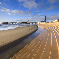 Buy canvas prints of Towards the tower and central pier (Blackpool) by Andrew Ray
