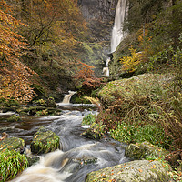 Buy canvas prints of Pistyll Rhaeadr from the Afron Rhaeadr. by Andrew Ray