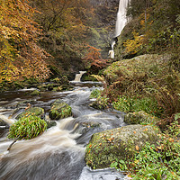 Buy canvas prints of River at Pistyll Rhaeadr. by Andrew Ray