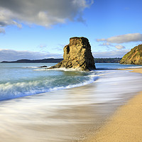 Buy canvas prints of Crinnis Island on Carlyon Bay Beach by Andrew Ray