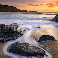 Buy canvas prints of Polurrian Cove at sunset by Andrew Ray