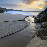 Buy canvas prints of Early morning at Porthcurno by Andrew Ray