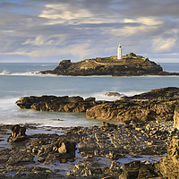 Buy canvas prints of Low tide at Godrevy by Andrew Ray