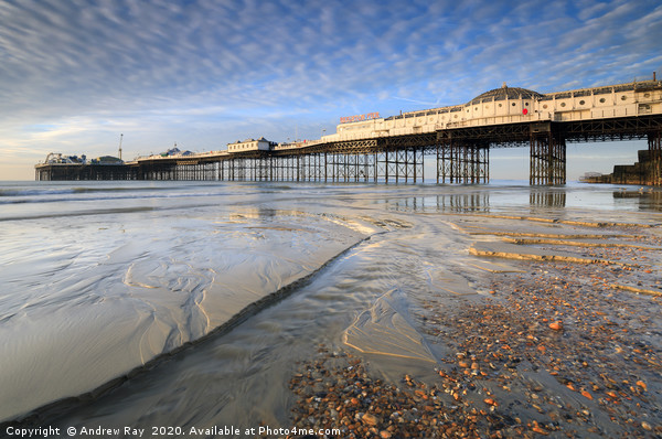 Stream and Palace Pier (Brighton) Canvas Print by Andrew Ray