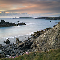 Buy canvas prints of Porthcothan Bay at sunset by Andrew Ray