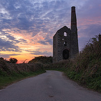 Buy canvas prints of Sunrise at North Wheal Grambler Engine House by Andrew Ray