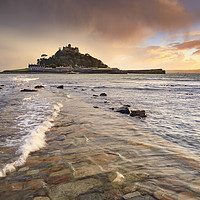 Buy canvas prints of Stormy sunset (St Michael's Mount) by Andrew Ray