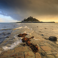 Buy canvas prints of Evening light on the causeway (St Michael's Mount) by Andrew Ray