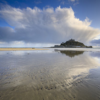 Buy canvas prints of Storm cloud reflections (St Michael's Mount) by Andrew Ray