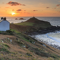 Buy canvas prints of Setting sun over Cape Cornwall by Andrew Ray
