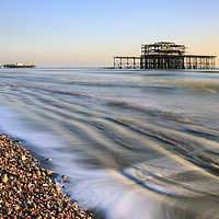 Buy canvas prints of Brighton Beach shoreline by Andrew Ray