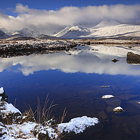 Buy canvas prints of Black Mount Reflected in the River Ba by Andrew Ray