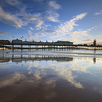 Buy canvas prints of Cloud reflections on Paignton Beach by Andrew Ray