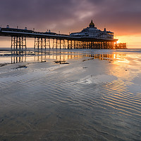 Buy canvas prints of Sand Ripples at sunset (Eastbourne Pier) by Andrew Ray