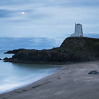 Buy canvas prints of Moon at Llanddwyn Island. by Andrew Ray