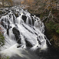 Buy canvas prints of The Afon Llugwy at Swallow Falls by Andrew Ray