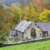 Buy canvas prints of Autumn at Llantysilio Church by Andrew Ray