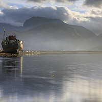 Buy canvas prints of Abandoned boat and Ben Nevis (Loch Linnhe) by Andrew Ray