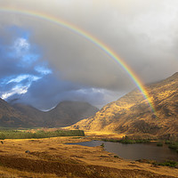 Buy canvas prints of Rainbow over Lochan Urr by Andrew Ray