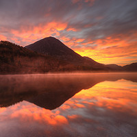 Buy canvas prints of Sunrise at Crummock Water. by Andrew Ray