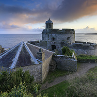Buy canvas prints of St Mawes Castle at sunset by Andrew Ray