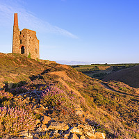 Buy canvas prints of Evening light at Tywarnhyle Engine House by Andrew Ray