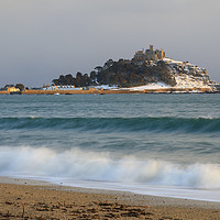 Buy canvas prints of Snow on St Michael's Mount by Andrew Ray