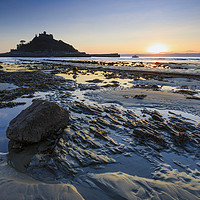 Buy canvas prints of Rocky shore (St Michael's Mount) by Andrew Ray