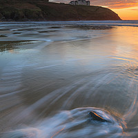 Buy canvas prints of Rocks at sunset (Poldhu Cove) by Andrew Ray