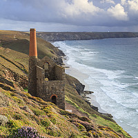 Buy canvas prints of Storm clouds over Towanroath Engine House (Wheal C by Andrew Ray