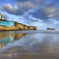 Buy canvas prints of Morning reflections (Perranporth) by Andrew Ray