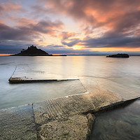Buy canvas prints of Slipway at sunset (St Michael's Mount) by Andrew Ray