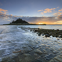 Buy canvas prints of Sunset from the Causeway (St Michael's Mount) by Andrew Ray