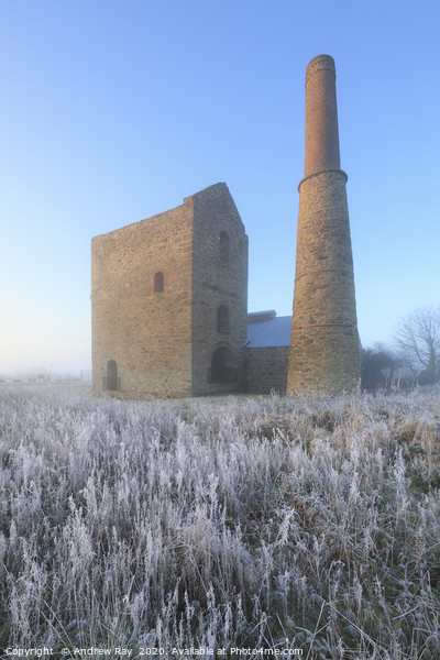 Frosty morning (Wheal Busy) Canvas Print by Andrew Ray